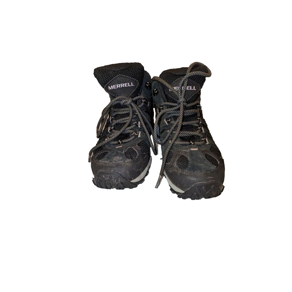 MERRELL WOMENS ACCENTOR 3 MID WATERPROOF BOOTS SIZE 6.5 GENTLY USED BLACK HIKING